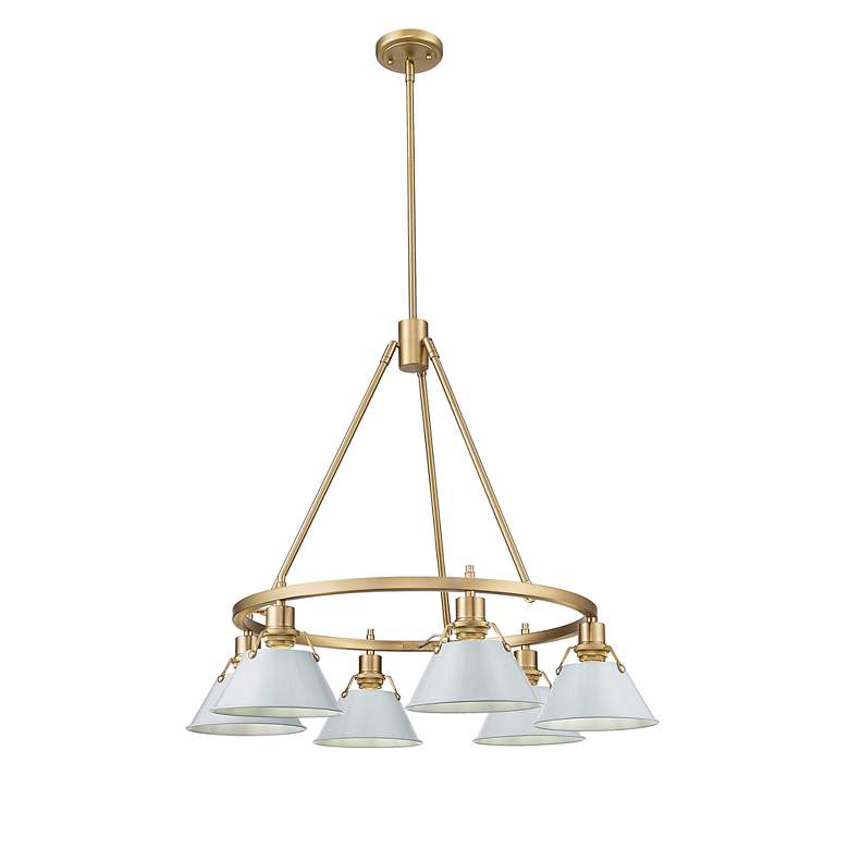 Image 3 Orwell 29" Wide 6-Light Chandelier in Champagne Bronze with Dusky Blue more views