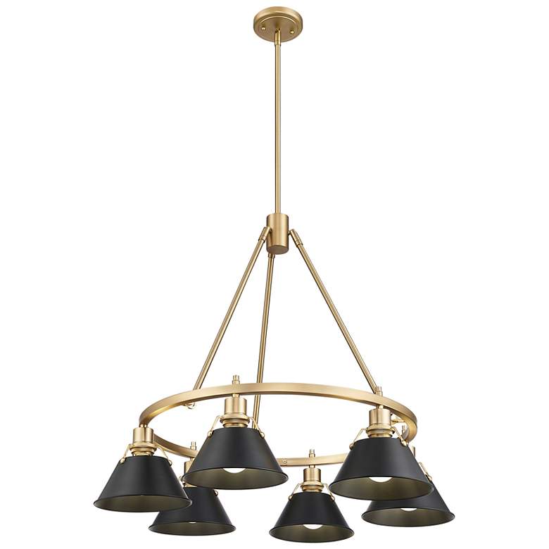 Image 1 Orwell 29" Wide 6-Light Chandelier in Champagne Bronze with Matte Blac