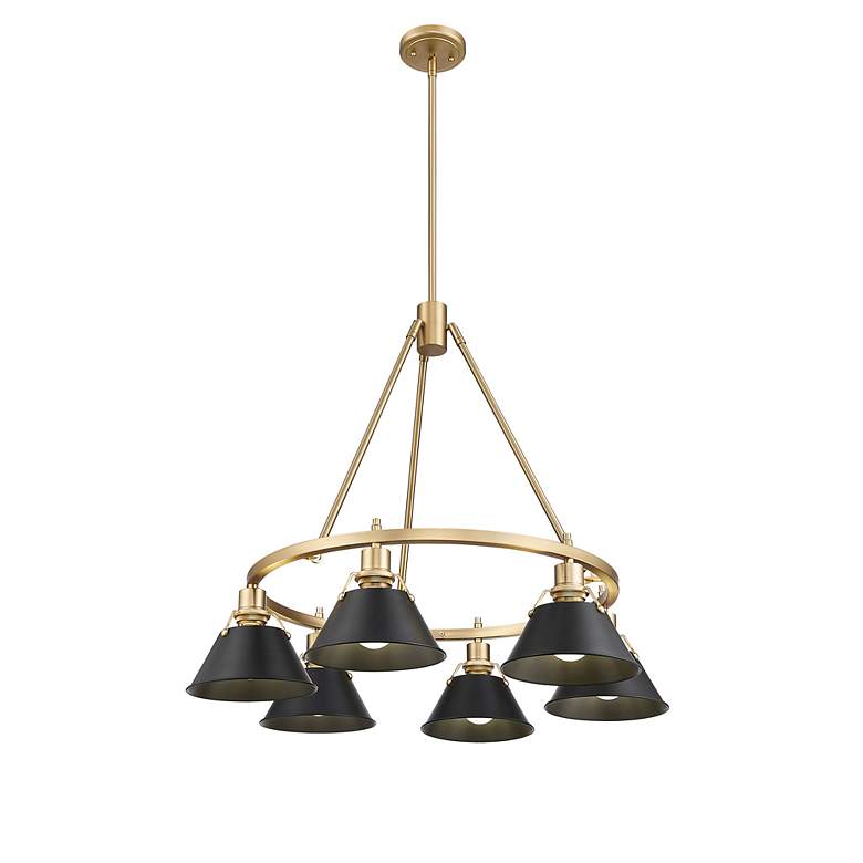 Image 2 Orwell 29" Wide 6-Light Chandelier in Champagne Bronze with Matte Blac more views