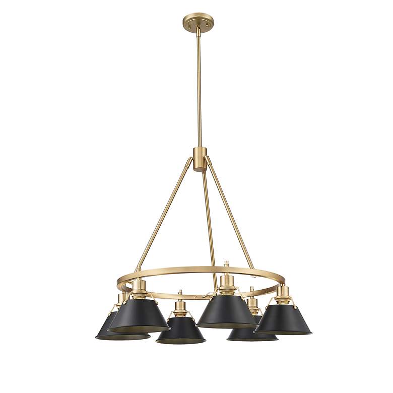 Image 3 Orwell 29" Wide 6-Light Chandelier in Champagne Bronze with Matte Blac more views