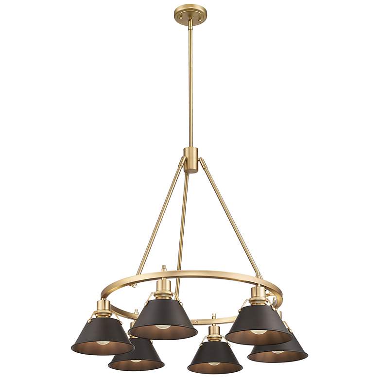 Image 1 Orwell 29" Wide 6-Light Chandelier in Champagne Bronze with Rubbed Bro