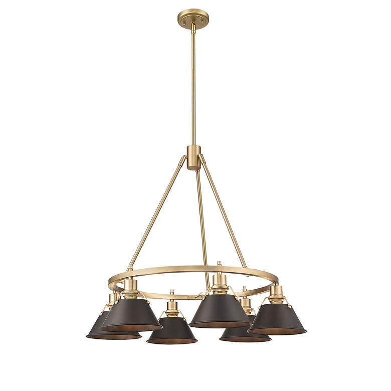 Image 3 Orwell 29" Wide 6-Light Chandelier in Champagne Bronze with Rubbed Bro more views