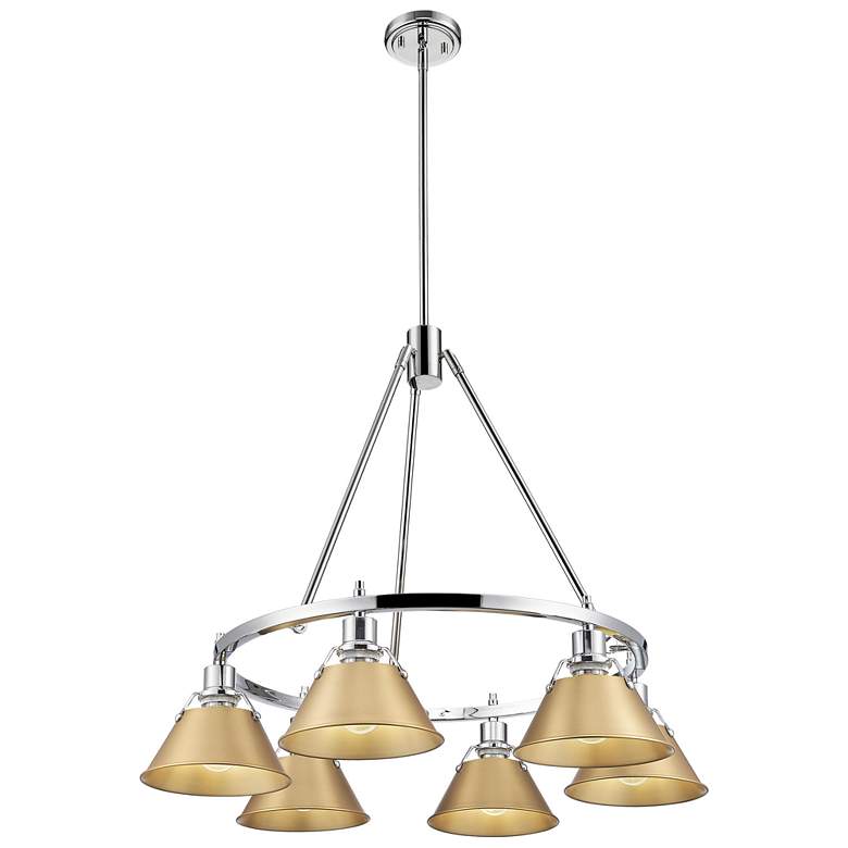 Image 1 Orwell 29" Wide 6-Light Chandelier in Chrome with Brushed Champagne Br