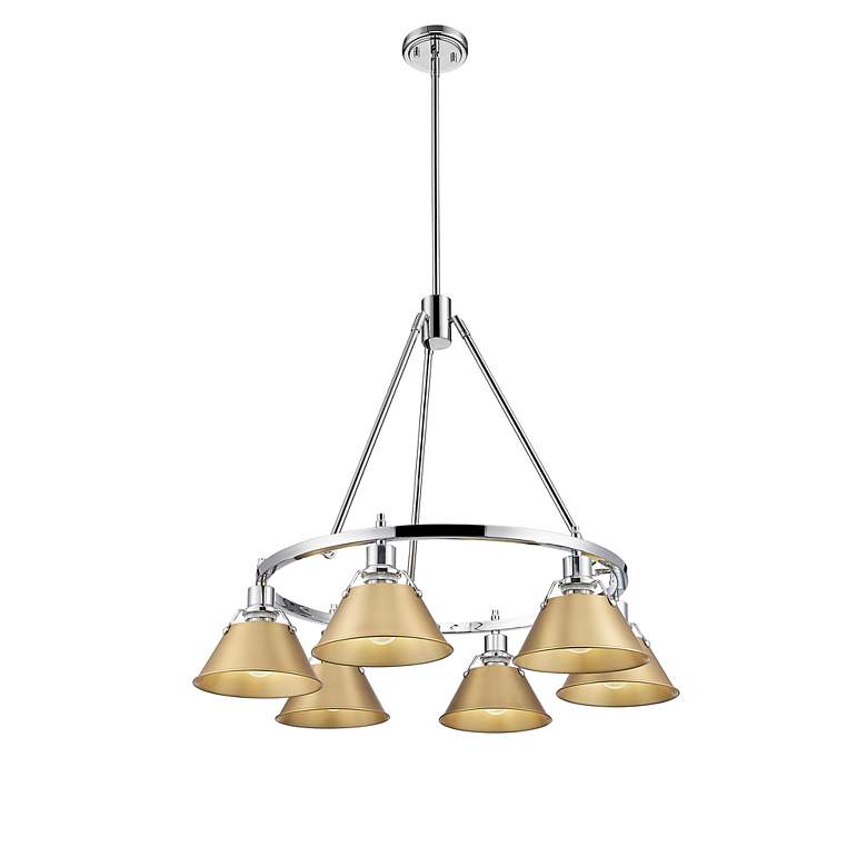Image 2 Orwell 29" Wide 6-Light Chandelier in Chrome with Brushed Champagne Br more views