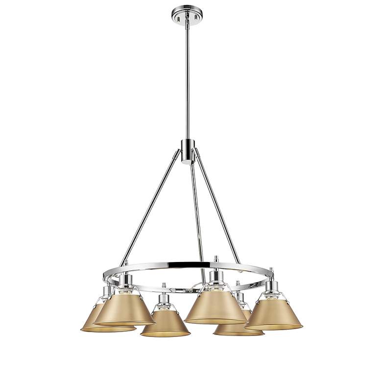 Image 3 Orwell 29" Wide 6-Light Chandelier in Chrome with Brushed Champagne Br more views