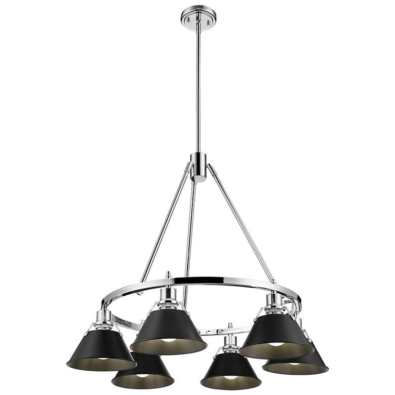 Image 1 Orwell 29" Wide 6-Light Chandelier in Chrome with Matte Black