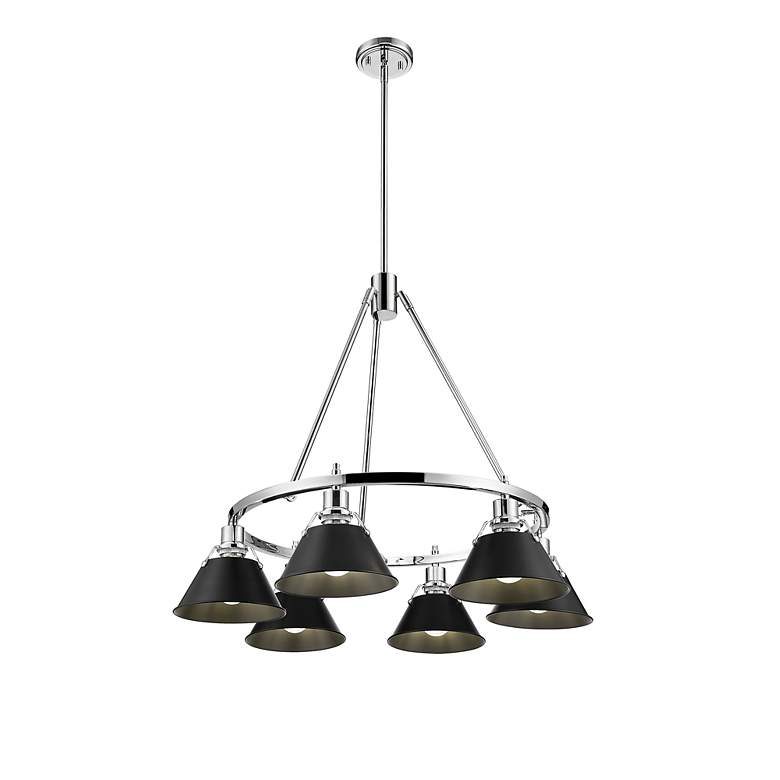 Image 2 Orwell 29" Wide 6-Light Chandelier in Chrome with Matte Black more views