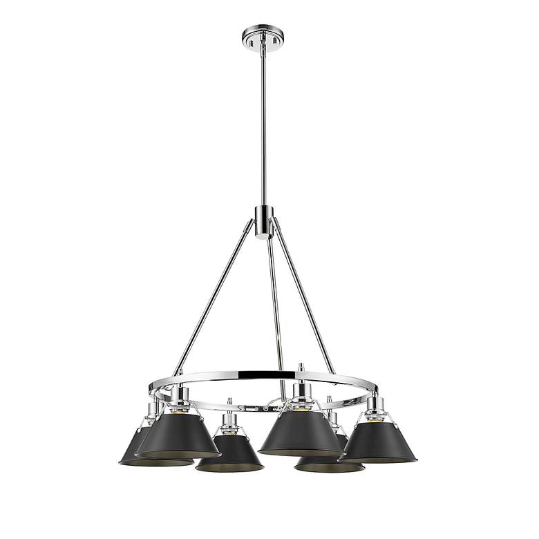 Image 3 Orwell 29" Wide 6-Light Chandelier in Chrome with Matte Black more views