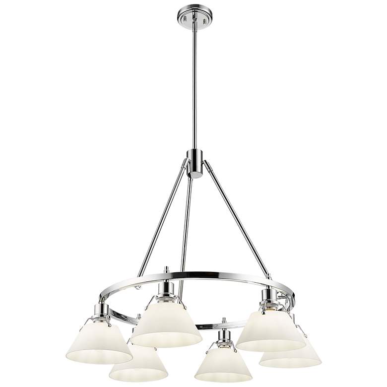Image 1 Orwell 29" Wide 6-Light Chandelier in Chrome with Opal Glass