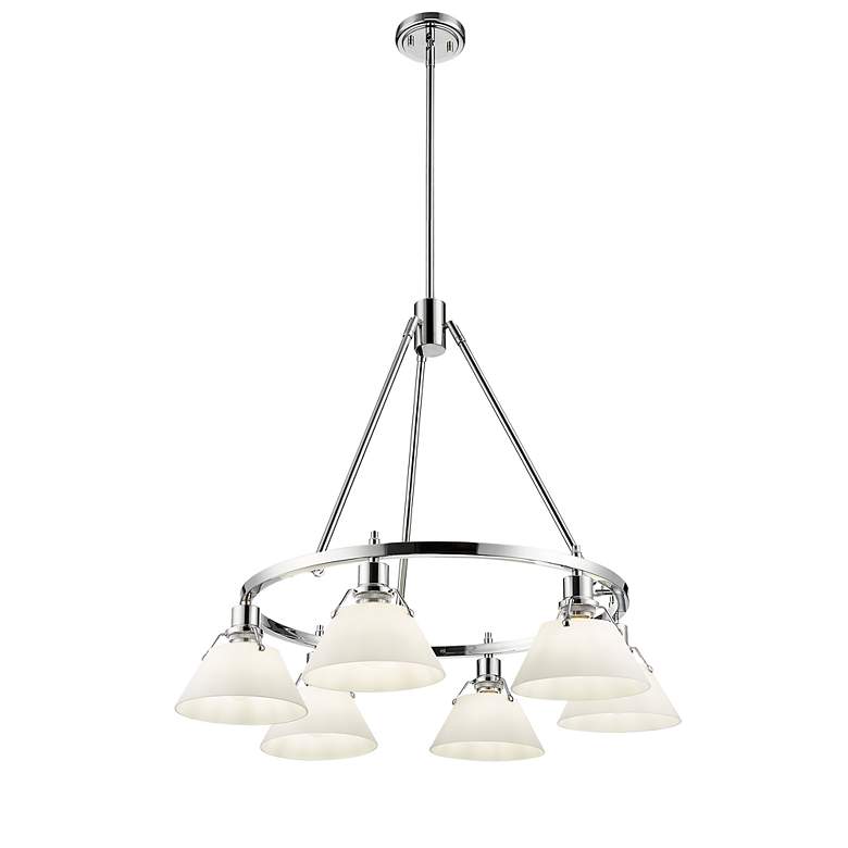 Image 2 Orwell 29" Wide 6-Light Chandelier in Chrome with Opal Glass more views