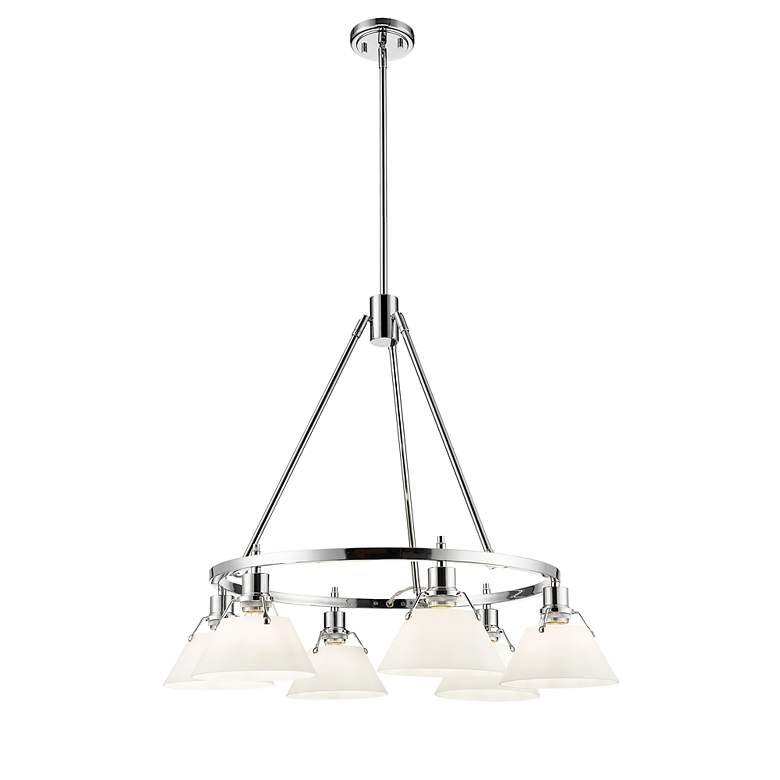 Image 3 Orwell 29" Wide 6-Light Chandelier in Chrome with Opal Glass more views