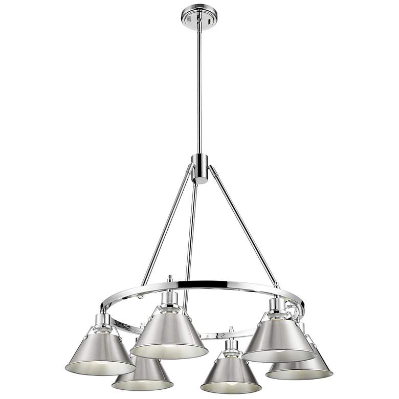Image 1 Orwell 29" Wide 6-Light Chandelier in Chrome with Pewter