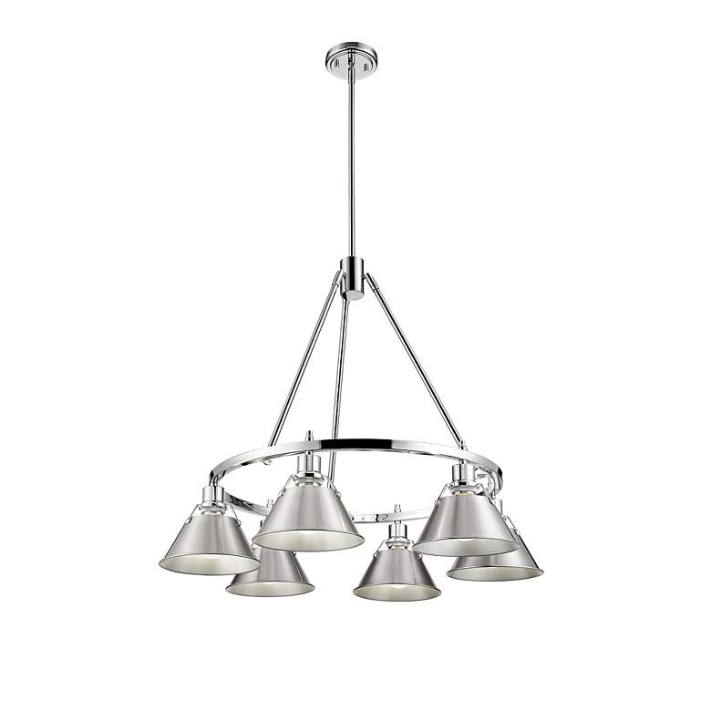 Image 2 Orwell 29" Wide 6-Light Chandelier in Chrome with Pewter more views
