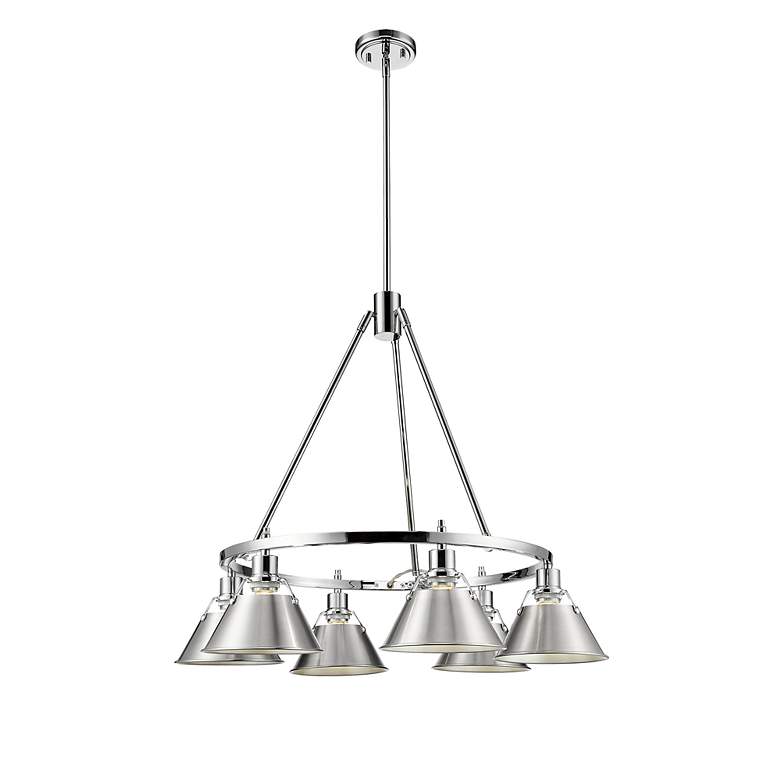 Image 3 Orwell 29" Wide 6-Light Chandelier in Chrome with Pewter more views