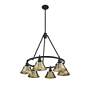 Thumbnail2 of Orwell 29" Wide 6-Light Chandelier in Matte Black with Aged Brass more views