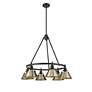 Thumbnail3 of Orwell 29" Wide 6-Light Chandelier in Matte Black with Aged Brass more views