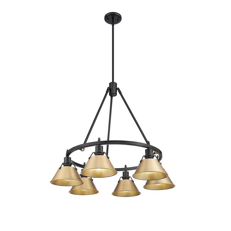 Image 2 Orwell 29" Wide 6-Light Chandelier in Matte Black with Champagne Bronz more views