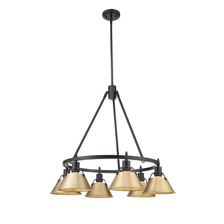 Image 3 Orwell 29" Wide 6-Light Chandelier in Matte Black with Champagne Bronz more views