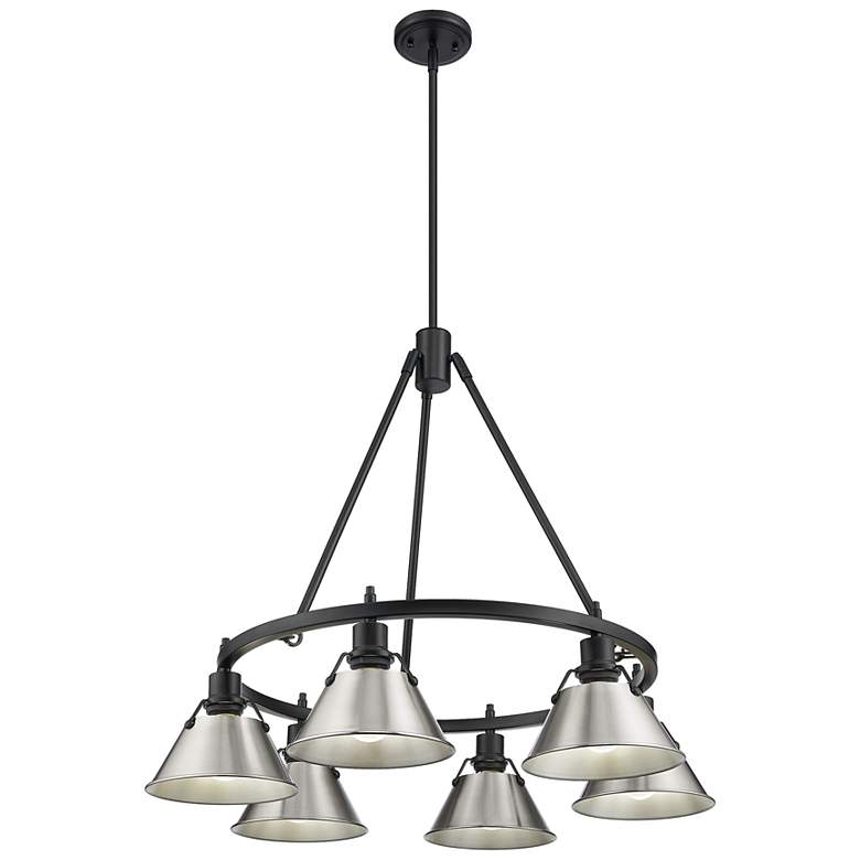 Image 1 Orwell 29" Wide 6-Light Chandelier in Matte Black with Pewter