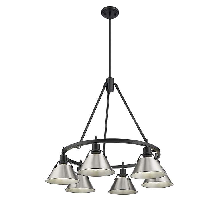 Image 2 Orwell 29" Wide 6-Light Chandelier in Matte Black with Pewter more views