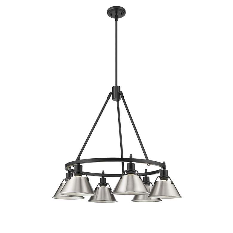 Image 3 Orwell 29" Wide 6-Light Chandelier in Matte Black with Pewter more views