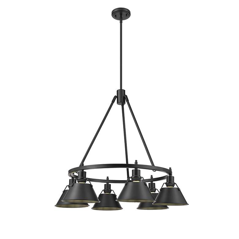 Image 3 Orwell 29" Wide 6-Light Chandelier in Matte Black more views