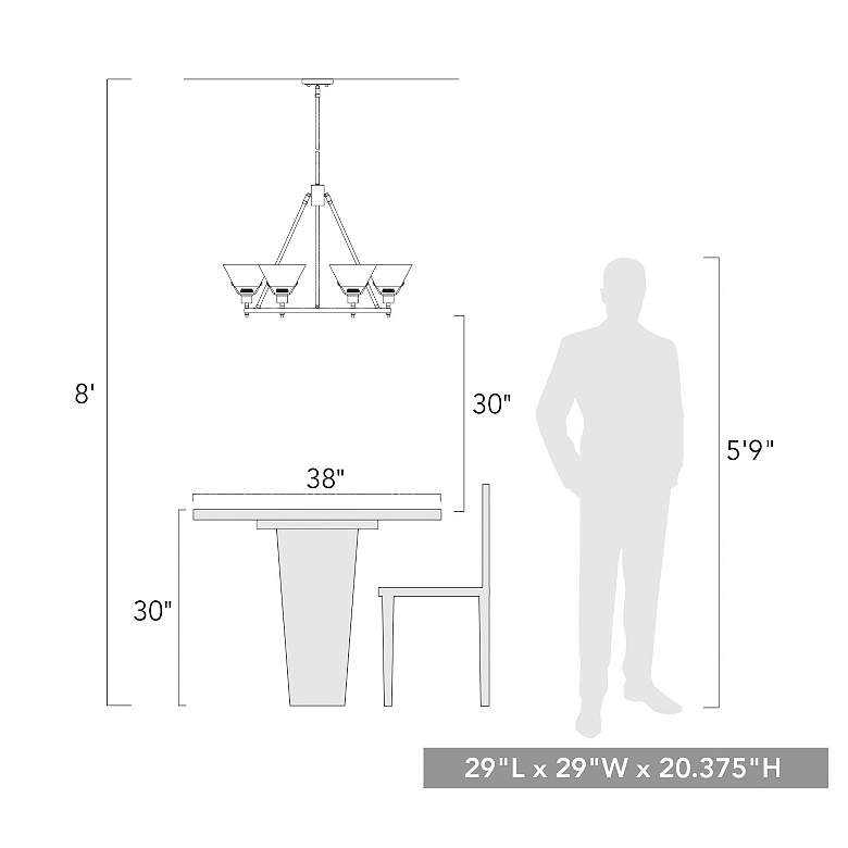 Image 4 Orwell 29" Wide 6-Light Chandelier in Matte Black more views