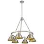 1_Orwell 29" Wide 6-Light Chandelier in Pewter with Aged Brass