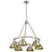 Orwell 29" Wide 6-Light Chandelier in Pewter with Aged Brass