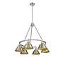 2_Orwell 29" Wide 6-Light Chandelier in Pewter with Aged Brass more views
