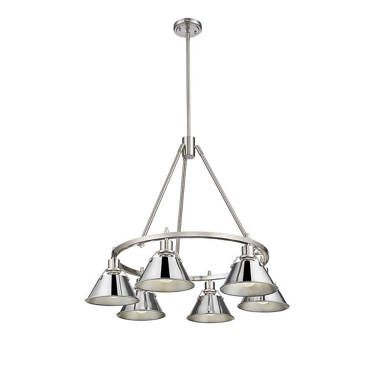 Image 2 Orwell 29" Wide 6-Light Chandelier in Pewter with Chrome more views