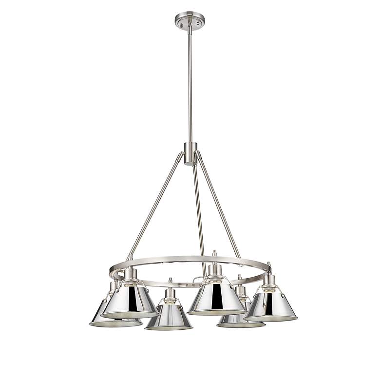 Image 3 Orwell 29" Wide 6-Light Chandelier in Pewter with Chrome more views
