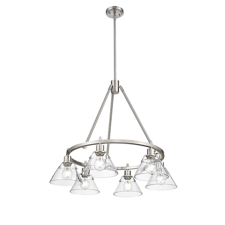 Image 2 Orwell 29" Wide 6-Light Chandelier in Pewter with Clear Glass more views