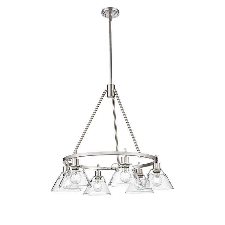 Image 3 Orwell 29" Wide 6-Light Chandelier in Pewter with Clear Glass more views