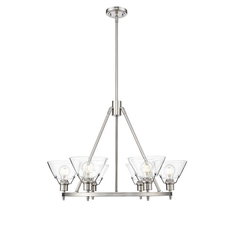 Image 4 Orwell 29" Wide 6-Light Chandelier in Pewter with Clear Glass more views