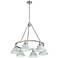 Orwell 29" Wide 6-Light Chandelier in Pewter with Dusky Blue