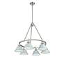 2_Orwell 29" Wide 6-Light Chandelier in Pewter with Dusky Blue more views