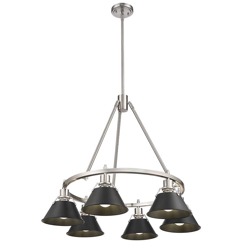 Image 1 Orwell 29" Wide 6-Light Chandelier in Pewter with Matte Black