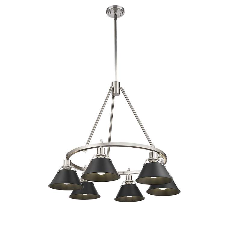Image 2 Orwell 29" Wide 6-Light Chandelier in Pewter with Matte Black more views