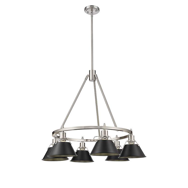 Image 3 Orwell 29" Wide 6-Light Chandelier in Pewter with Matte Black more views