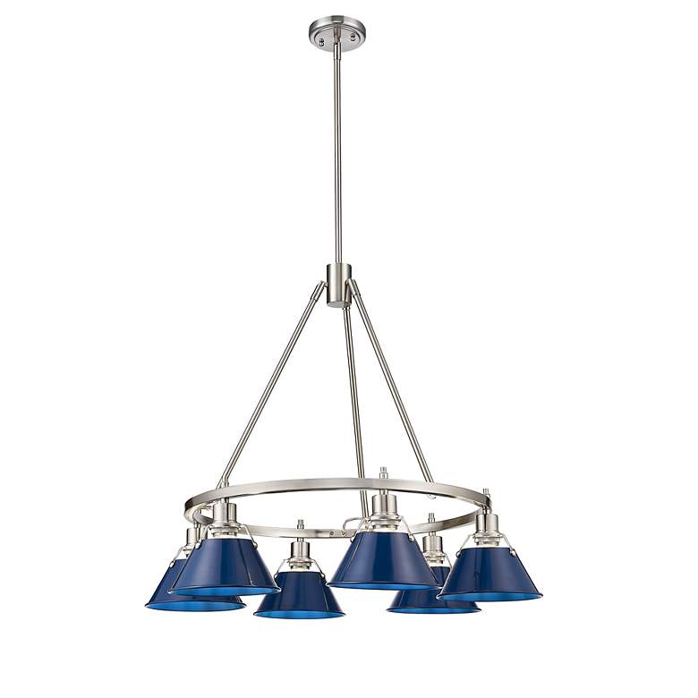Image 3 Orwell 29" Wide 6-Light Chandelier in Pewter with Matte Navy more views