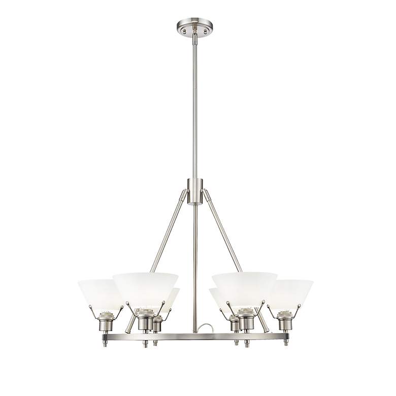Image 4 Orwell 29" Wide 6-Light Chandelier in Pewter with Opal Glass more views
