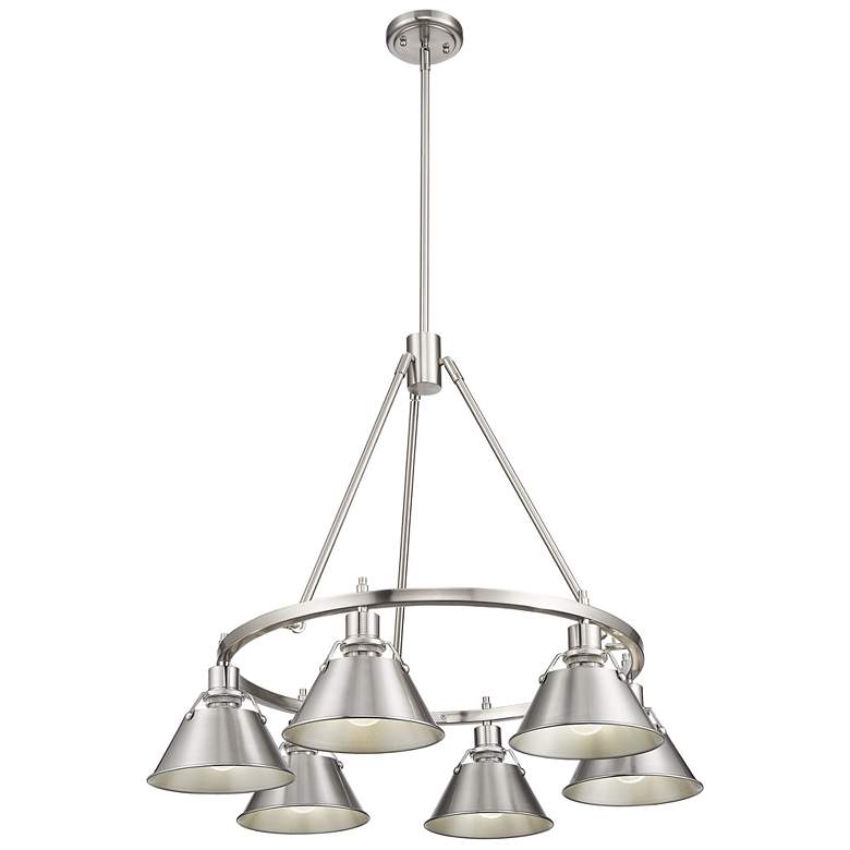 Image 1 Orwell 29" Wide 6-Light Chandelier in Pewter