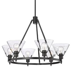 Orwell 29&quot; Wide Matte Black 6-Light Chandelier With Clear Glass