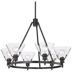 Orwell 29&quot; Wide Matte Black 6-Light Chandelier With Clear Glass