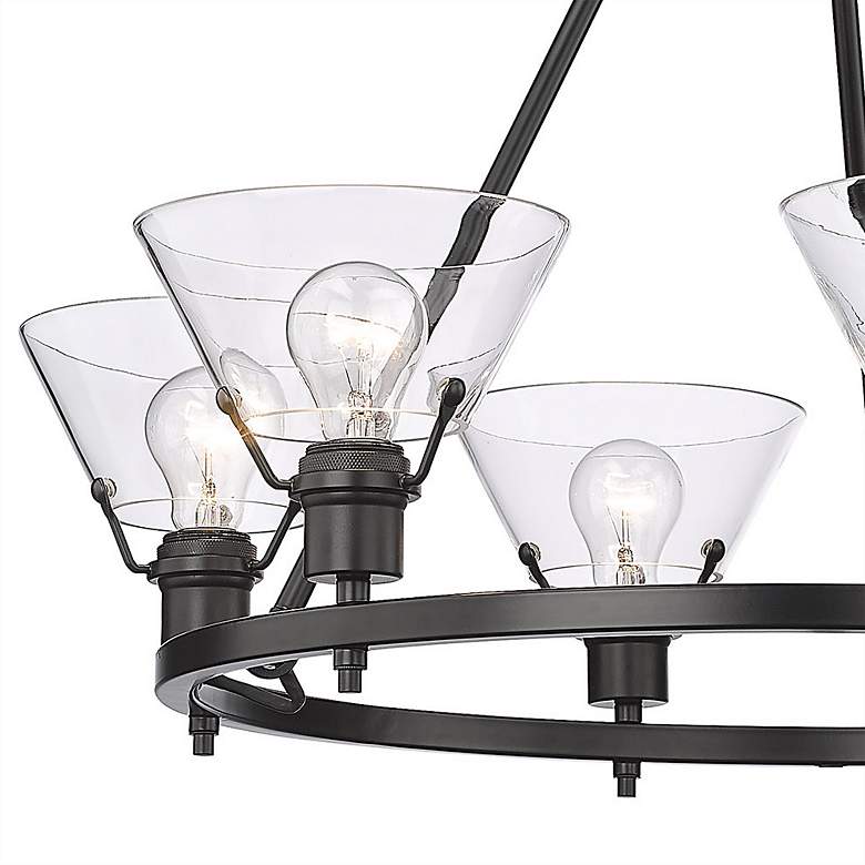 Image 3 Orwell 29 inch Wide Matte Black 6-Light Chandelier With Clear Glass more views
