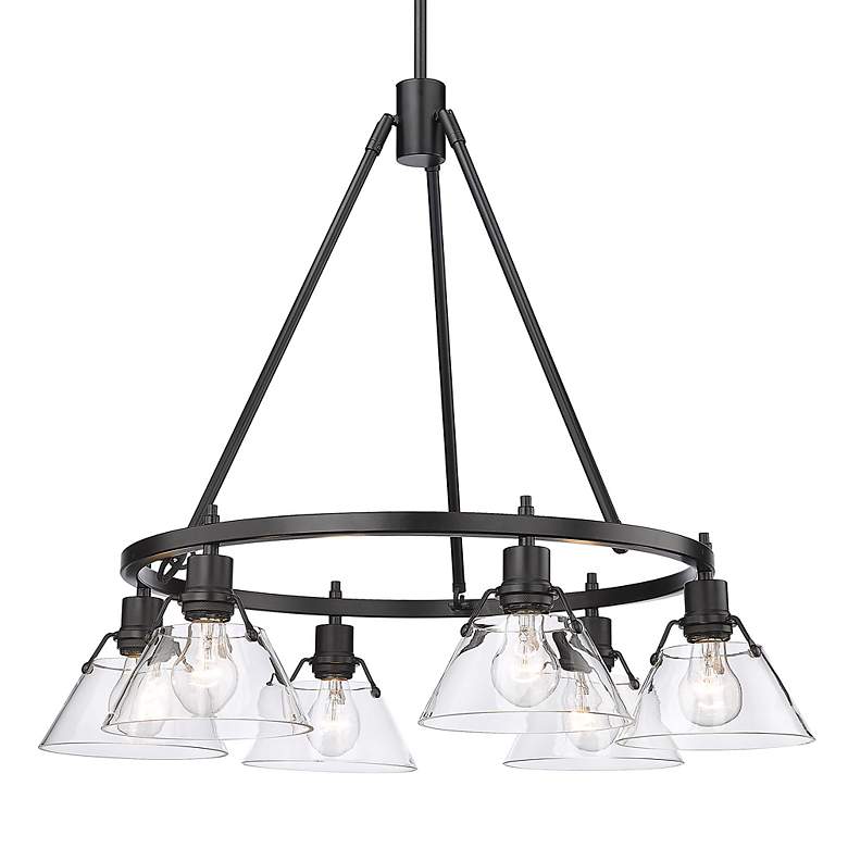 Image 4 Orwell 29 inch Wide Matte Black 6-Light Chandelier With Clear Glass more views