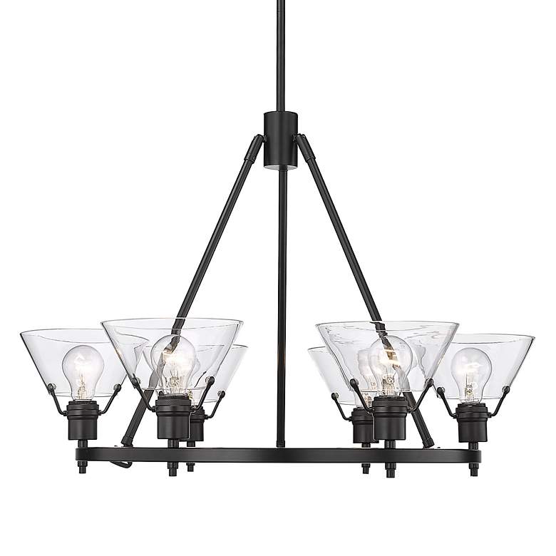 Image 5 Orwell 29" Wide Matte Black 6-Light Chandelier With Clear Glass more views