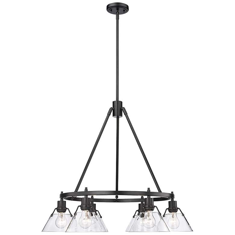 Image 6 Orwell 29 inch Wide Matte Black 6-Light Chandelier With Clear Glass more views