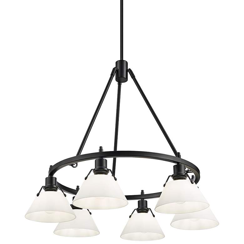 Image 1 Orwell 29" Wide Matte Black 6-Light Chandelier